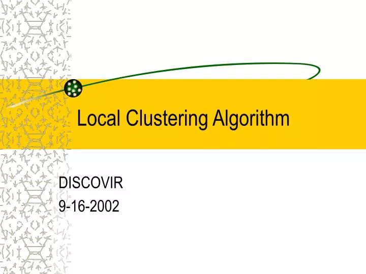 local clustering algorithm