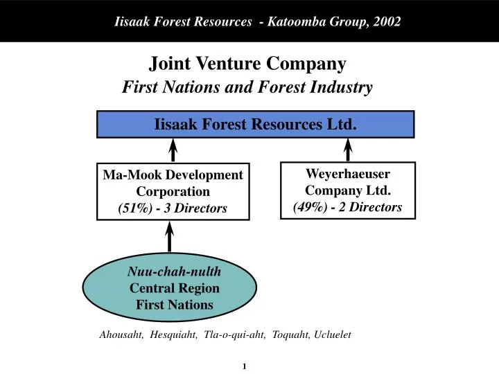 joint venture company first nations and forest industry