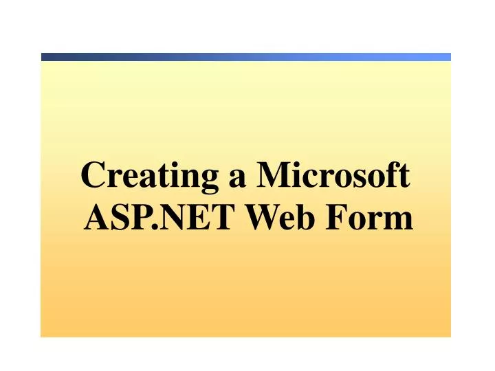 creating a microsoft asp net web form