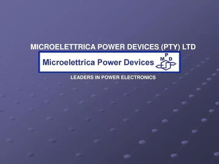 microelettrica power devices pty ltd leaders in power electronics