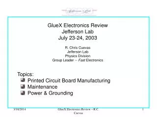 Topics: Printed Circuit Board Manufacturing Maintenance Power &amp; Grounding
