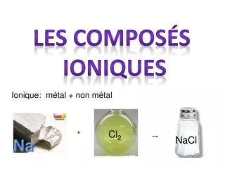 Les composés ioniques