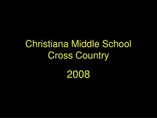 Christiana Middle School Cross Country