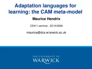 Adaptation languages for learning: the CAM meta-model