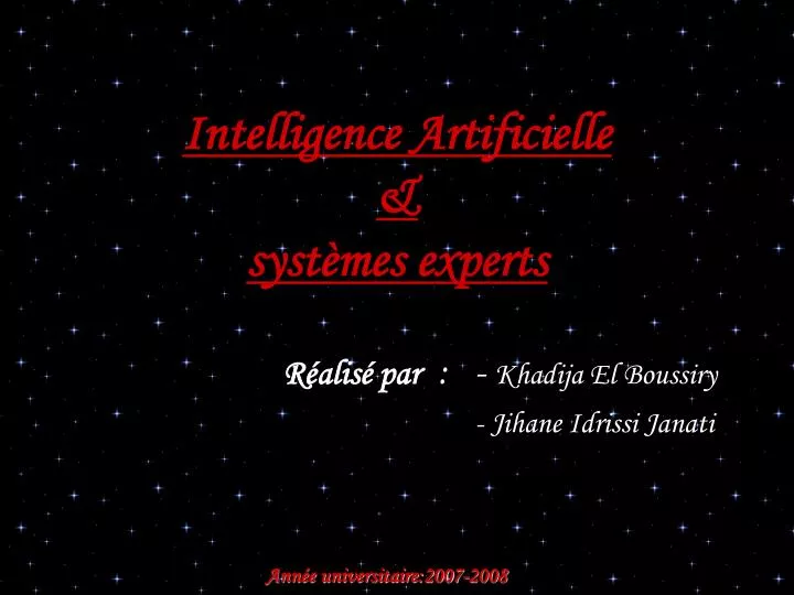 intelligence artificielle syst mes experts