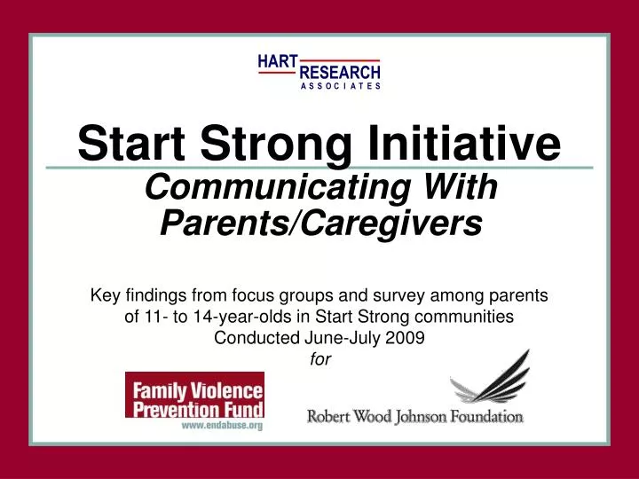 start strong initiative communicating with parents caregivers