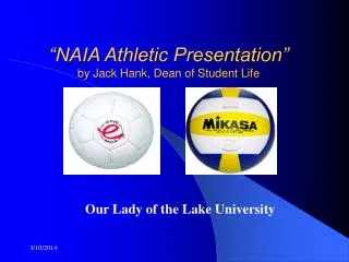 “NAIA Athletic Presentation” by Jack Hank, Dean of Student Life