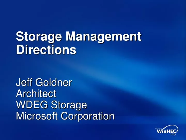storage management directions