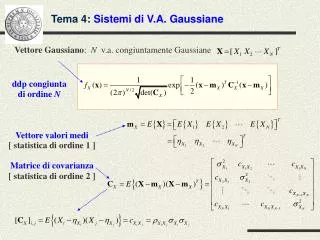 Tema 4: Sistemi di V.A. Gaussiane