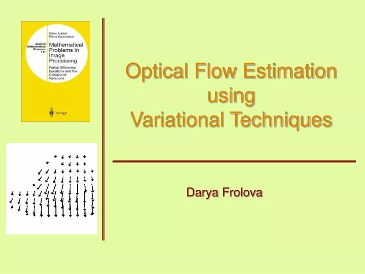 optical flow estimation using variational techniques