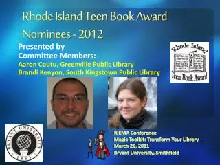 Rhode Island Teen Book Award Nominees - 2012