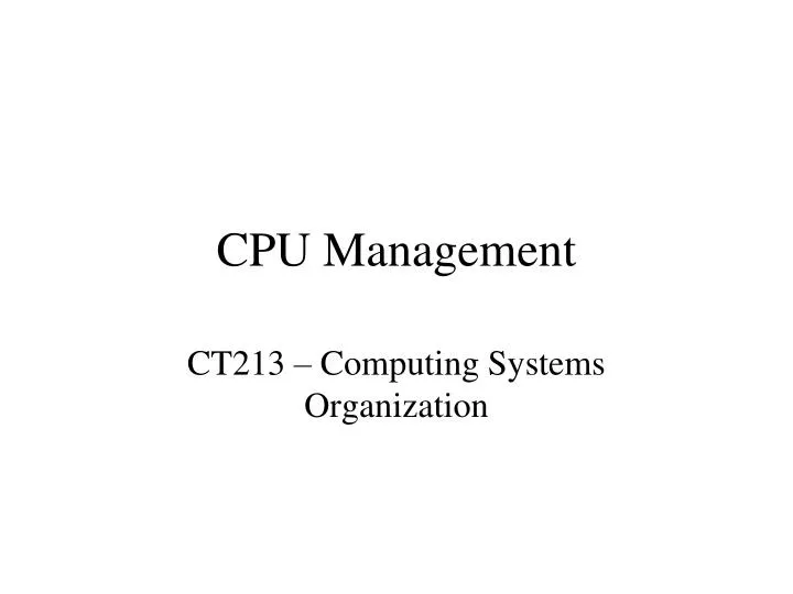 cpu management
