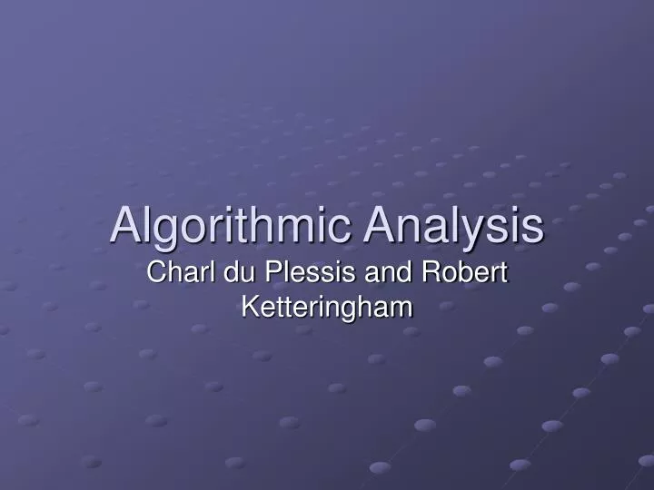 algorithmic analysis