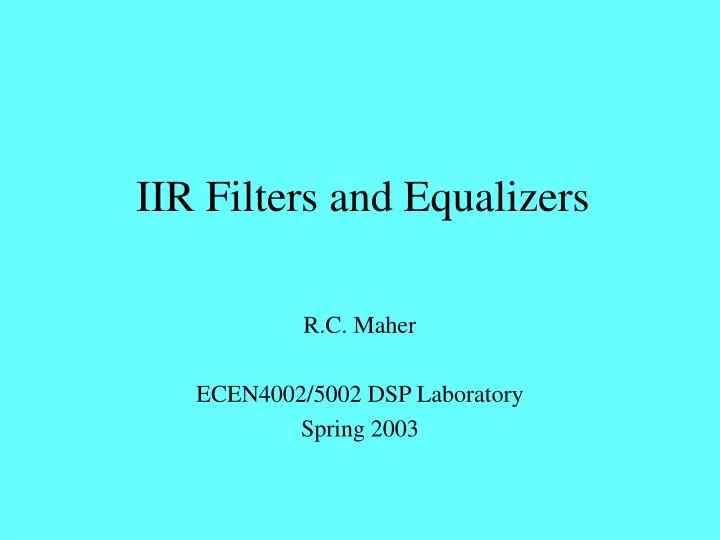 iir filters and equalizers