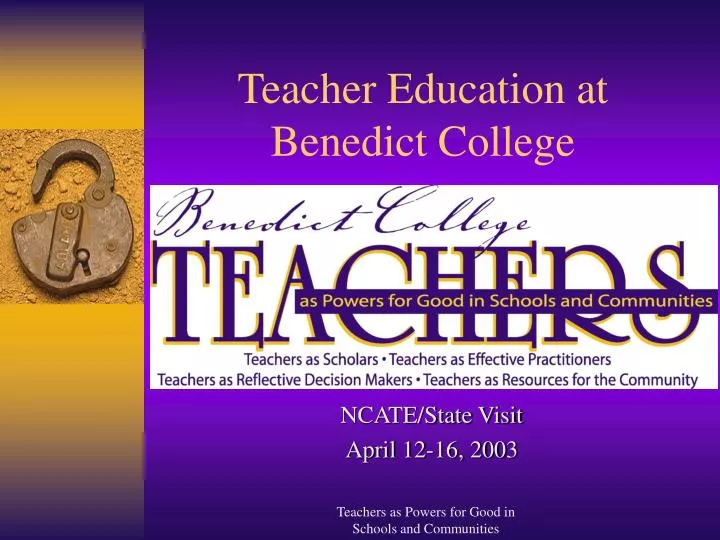teacher education at benedict college