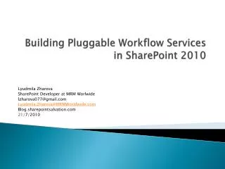 Building Pluggable Workflow Services in SharePoint 2010