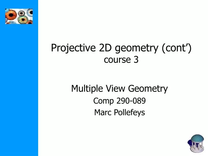projective 2d geometry cont course 3