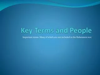 Key Terms and People