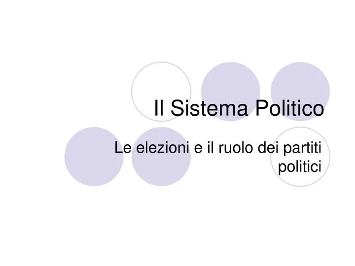 il sistema politico