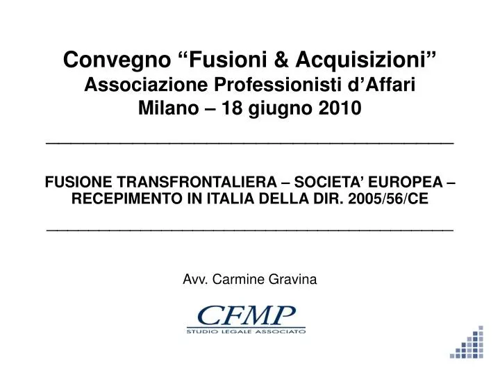 convegno fusioni acquisizioni associazione professionisti d affari milano 18 giugno 2010
