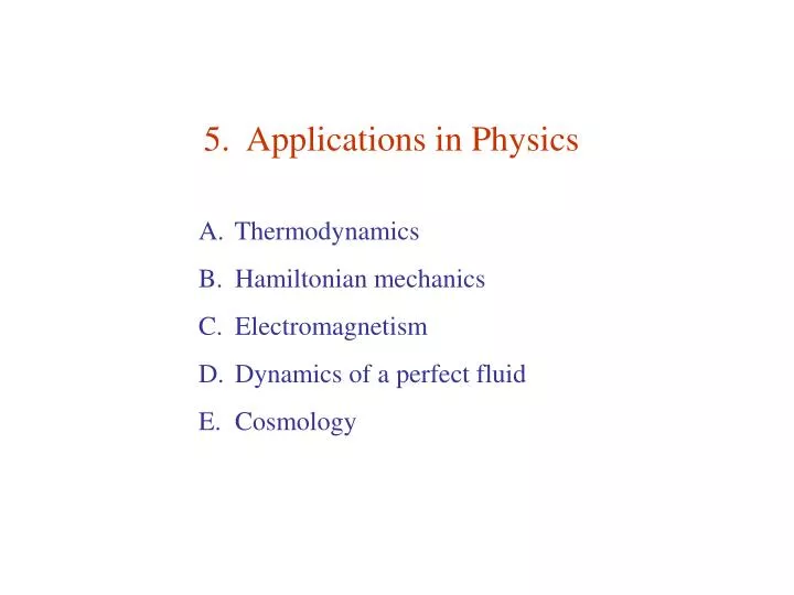 5 applications in physics