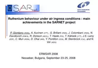 Ruthenium behaviour under air ingress conditions : main achievements in the SARNET project