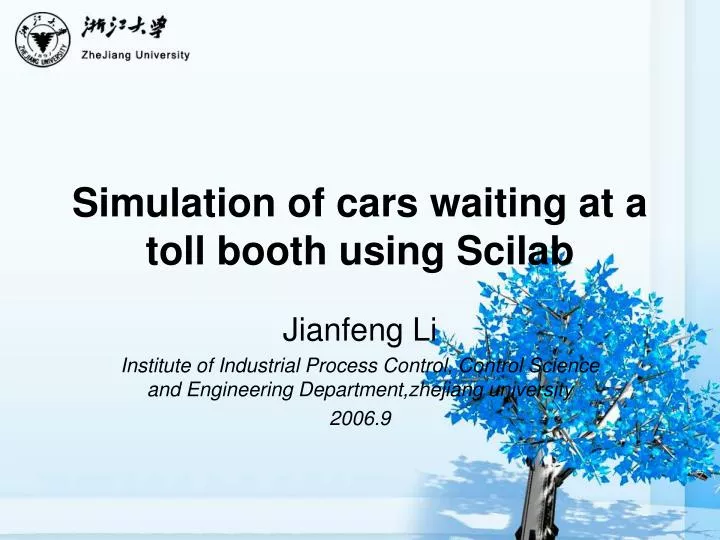 simulation of cars waiting at a toll booth using scilab