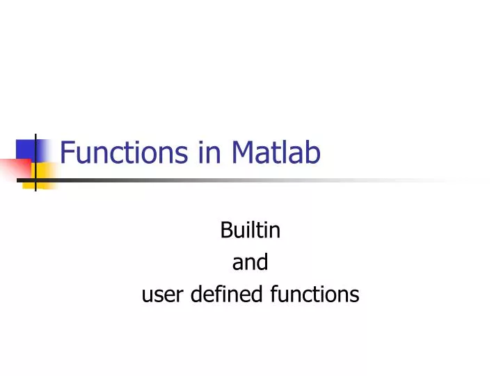 functions in matlab
