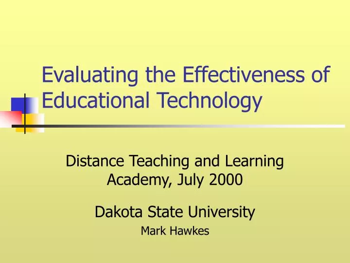 evaluating the effectiveness of educational technology