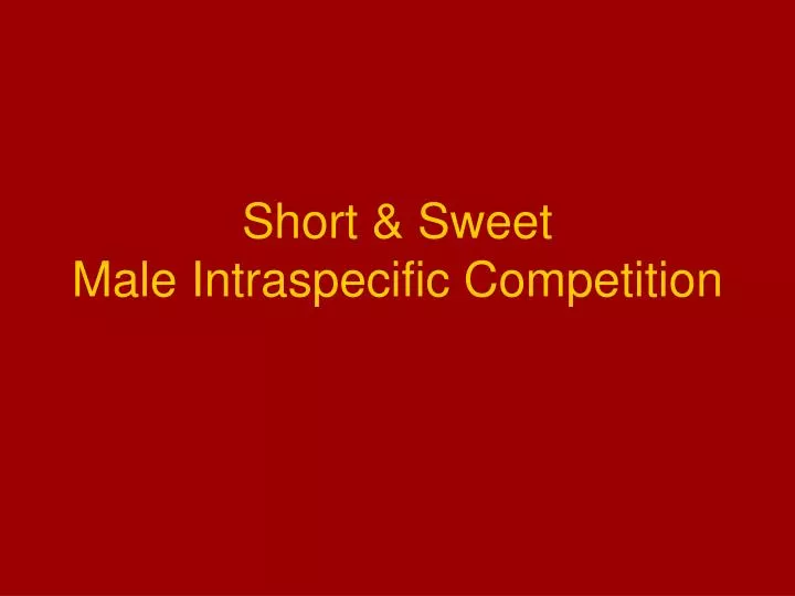 short sweet male intraspecific competition