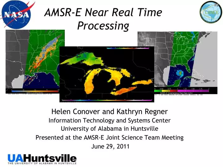 amsr e near real time processing