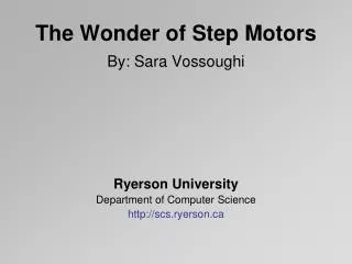 The Wonder of Step Motors