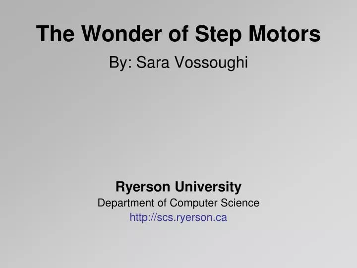 the wonder of step motors