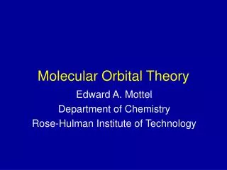 Molecular Orbital Theory