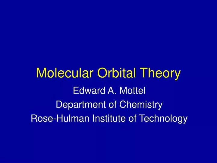 molecular orbital theory