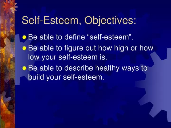self esteem objectives