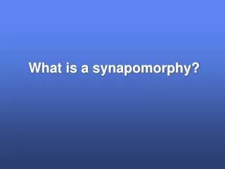 What is a synapomorphy?