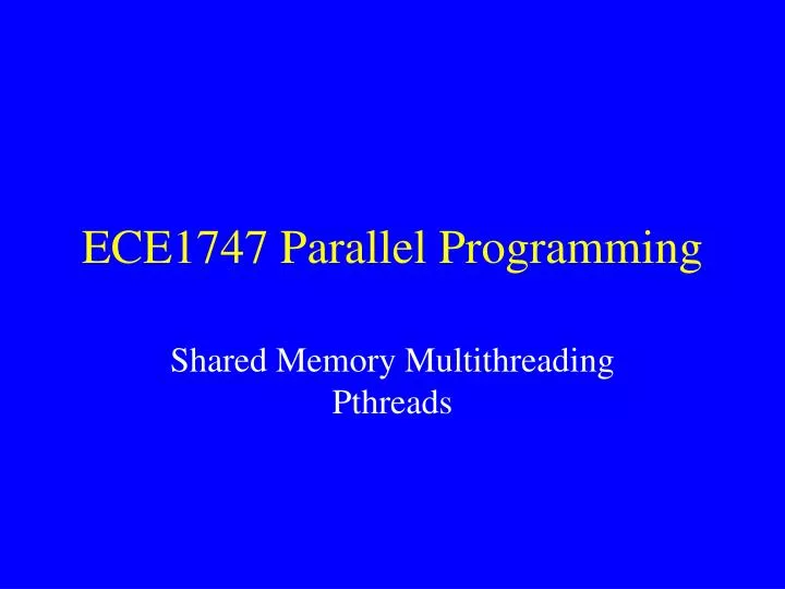 ece1747 parallel programming