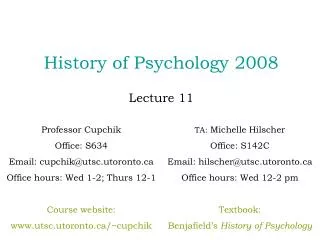 History of Psychology 2008