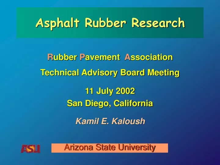 r ubber p avement a ssociation technical advisory board meeting 11 july 2002 san diego california