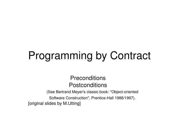 programming by contract