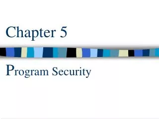 Chapter 5 P rogram Security