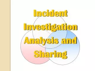 Incident Investigation Analysis and Sharing