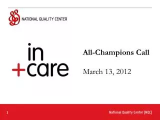 All-Champions Call March 13, 2012