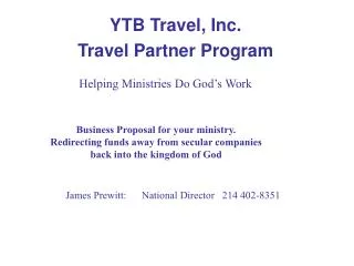 YTB Travel, Inc. Travel Partner Program