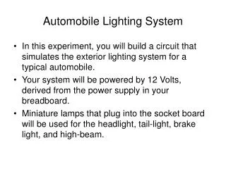 Automobile Lighting System
