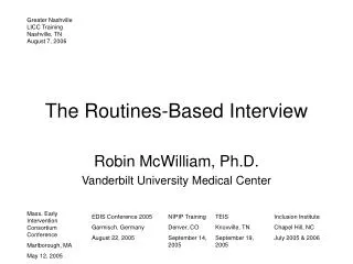 The Routines-Based Interview