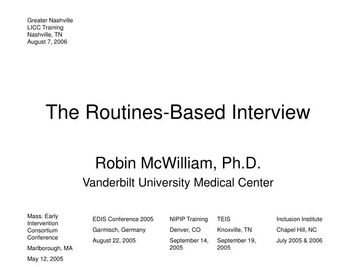 the routines based interview