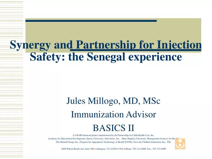 synergy and partnership for injection safety the senegal experience