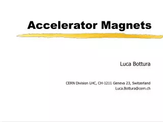 Accelerator Magnets